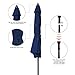 MASVIS 9 Ft Aluminum Patio Umbrella Outdoor Table Market Umbrellas with Push Button Tilt and Crank, Safety Bolt,8 Aluminum Ribs (9 FT, Blue)