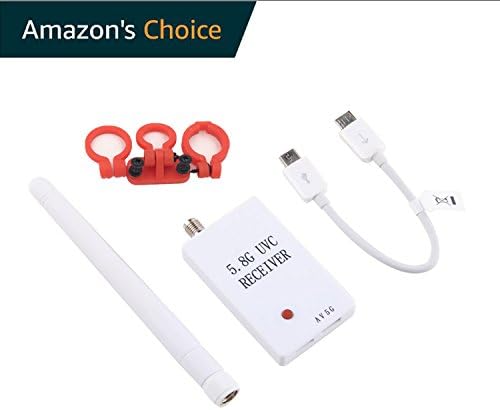 5.8GHz FPV Receiver for Android Phone 150CH Micro Support Any Power Transmitter and Goggles Screen Antenna and 3D Camera/VR/AR HOT-Fire Brand Better than Dji and Hubsan (White)