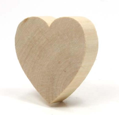 Mylittlewoodshop - Pkg of 12 - Heart - 2 inches by 2 inches and 1/2 inch thick unfinished wood(WW-WH2050-12)