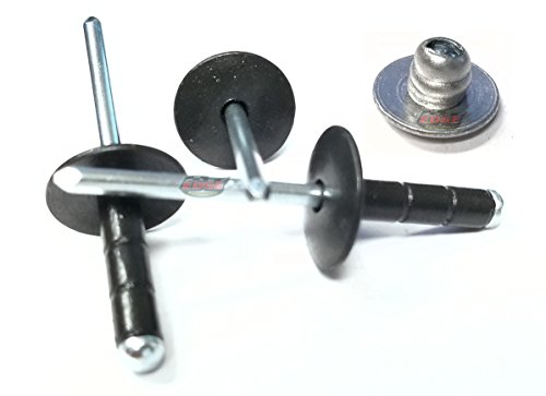 Racer's Speed Shop Flat Black Finish 3/16" Large Head Multi Grip Aluminum Steel Mandrel Pop Rivets 250 Count - Thumbnail 2