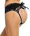 Avidlove Panties for Women Plus Size Lace Thongs Bow Cheeky Panty Black M