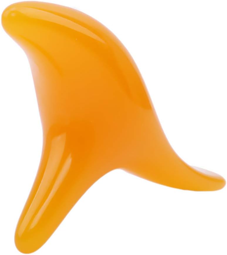Yunzee Bird Modeling Triangle Shaped Massage Tool Chinese Traditional Acupuncture Massage Hand Body Gua Sha Board Therapy Tool,Orange,Beeswax
