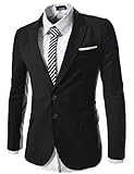(RJK) TheLees Mens casual peak lapels 2 button Jacket