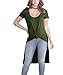 OLUOLIN Womens Top Summer Short Sleeve Hi-Low Loose Fit Long T-shirt