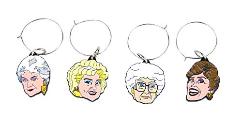 Golden Girls Wine Glass Charms - Set of 4 - Beverage And Drinking Accessories - Novelty Kitchen Cup Accessory - Fun And Unique Gift For Birthdays, Holidays, Bachelor And Bachelorette Parties - Thumbnail 3