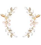 Boderier Ear Crawler Cuff Earrings Crystal Leaf and Flower Climber Earrings Jacket