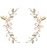 Boderier Ear Crawler Cuff Earrings Crystal Leaf and Flower Climber Earrings Jacket