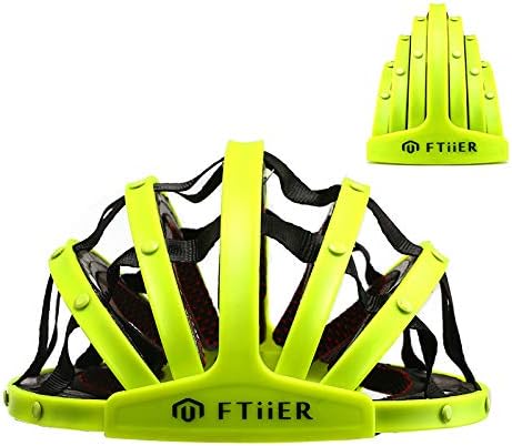 Ftiier Folding Helmet Bicycle Cycling Road Bike Collapsible Foldable Portable Helmet Adjustable M L Size 22-24 Inches for Adult Men&Women Bicycle Sports Safety Protective Equipment