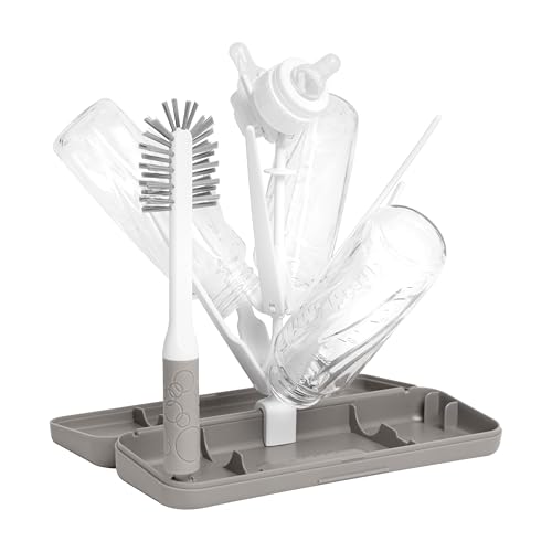 Ubbi On-The-Go Drying Rack and Brush Set, includes Travel Case and Bottle Brush…