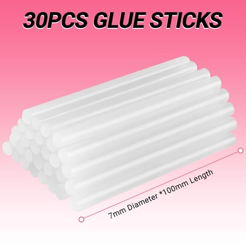 DEKOPRO Hot Glue Gun: 20W Mini DIY Silicone Glue Gun with 30 Glue Sticks for DIY Art Office School Packaging Repair Home