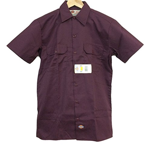 Dickies Men's 1574 Short Sleeve Work Shirt (S, Maroon  