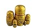 Winterworm Set of 5 Maneki Neko Lucky Cat Golden Wooden Traditional Russian Nesting Dolls Japanese Chinese Character Fu Handmade Christmas Birthday Gift for Kids Boys Girls Home Decoration