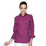 Cheflife colored chef uniforms long sleeve coat for women