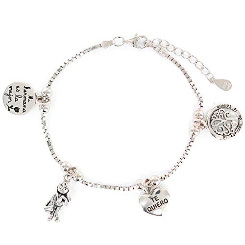 Eres lo mas mujer You are The Most Woman Sister Family Bracelet Silver Jewellery for Women