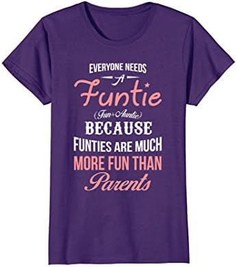 Womens Funny Auntie t shirt-Best Funtie gift from niece, nephew Small Purple