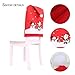 LOHOME Santa Claus Cap Chair Cover Set of 4 PCS Snowman Red Hat Chair Back Covers Non Woven Chair Back Cover Sets for Christmas Dinner Decorations (4 pcs)
