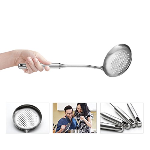 DESLON Mesh Food Strainer Stainless Steel Colander with Hollow Handle Heat Resistant Cooking Tool