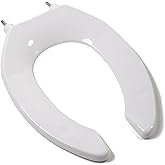 Comfort Seats C106C00 Commercial Quality Toilet Seat with an Open Front and Stainless Steel Hinge Post, Elongated, White