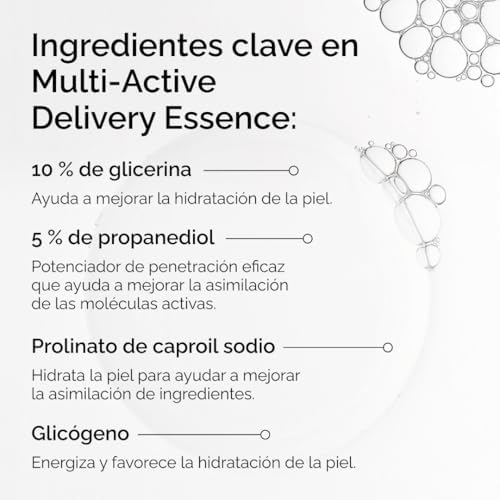 Multi-Active Delivery Essence, Multi-active Essence, fórmula hidratante e revitalizante para pele mais macia, lisa e uma barreira cutânea mais forte, 100 ml