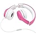 KPTEC [Volume Limited Kids Safety Foldable On-Ear Headphones with Mic, Volume Controlled at Max 93dB to Prevent Noise-induced Hearing Loss (NIHL), Passive Noise Reduction, Wired Earbuds,Pink