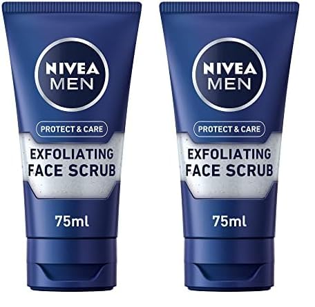 NIVEA MEN Protect & Care Exfoliating Face Scrub (75ml), Invigorating Men's Face Cleanser with Aloe Vera, Face Wash (Pack of 2)