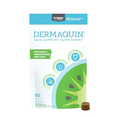Nutramax Dermaquin Skin Support Supplement for Small to Medium Dogs and Cats, S…