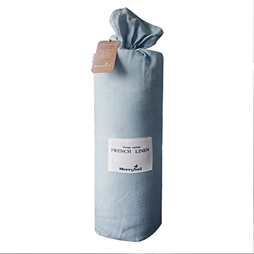 Merryfeel Luxurious 100% Pure French Linen Sheet Set - King - Duck Egg - Thumbnail 4
