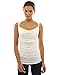 PattyBoutik Women Cowl Neck Twist Straps Tank Top (Ivory S)