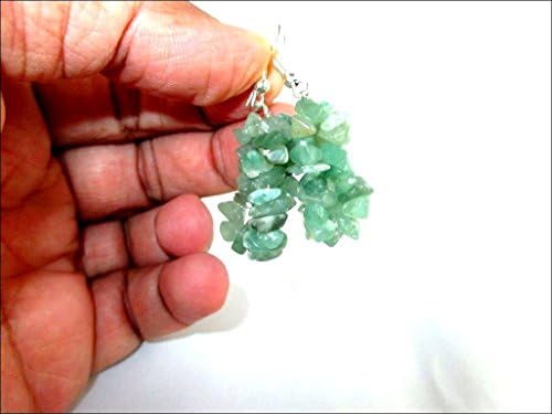 HiJet Natural Green Aventurine Chips Earrings Dangle Earrings Fashion Jewelary
