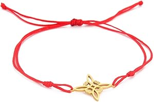 EUEAVAN Celtic Knot Jade Wire Bracelet Pendant Hollow Four Petal Leaf Stainless Steel Pendant Ireland Witch Amulet Pagan Jewelry Gift