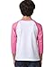 Next Level Big Boys' Raglan Baby Rib-Knit T-Shirt, X-Small, Hot Pink/ White
