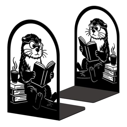 Peacoblue 5.3"x4.3"x7.9" Metal Bookends, Heavy Duty Book Ends for Shelves at Amazon