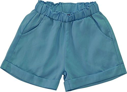 ARRIBADA Elasticized waist Cotton Woven Short Pant for Girl (12, Navy Blue)