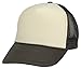 Two Tone Summer Mesh Cap in Brown and Beige Trucker Hat