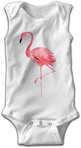 Ulovelybaby Baby's Head Of A Little Pink Flamingo Sleeveless Climbing Suits Tank Tops Size 12 Months White