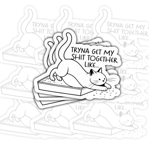 Funny Cat Shit Together Sticker