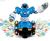 WolVol Bump and Go Robot Toy - Realistic Action with Interactive Sound & Bright Lights - Perfect Gift for Any Occasion for Kids Boys & Girls