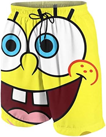 OINUNTN Swim Trunks Spongebob Quick Dry Beach Board Shorts Bathing Suit with Side Pockets for Teen Boys