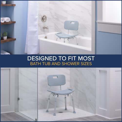 Drive Medical RTL12202KDR Bathroom Bench with Back, Gray Pricepulse