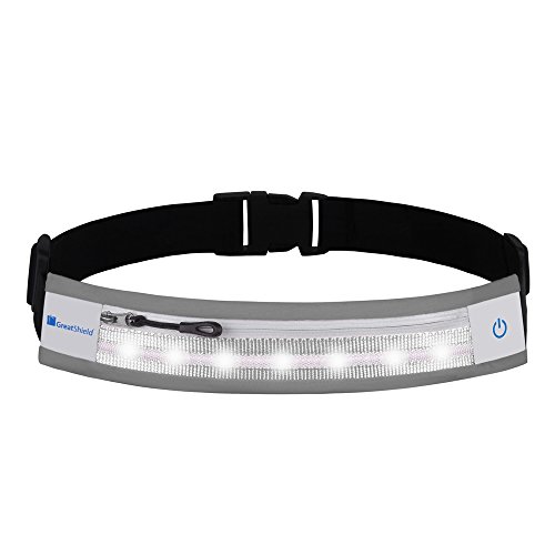 GreatShield LED Running Pouch Belt, GLO [Waterproof | 3 Way LED Lighting] Outdoor Sports Waist Safety Belt for Biking, Hiking, Jogging, Pocket for iPhone XR/XS/XS MAX/X/Galaxy Note 9 LG G6 & More - Thumbnail 6