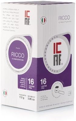 ICAF Ricco Cinquegrani Espresso - 16 Espresso Machine Pods (3.95 ounce)