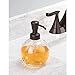 mDesign Round Glass Refillable Liquid Soap Dispenser Pump Bottle for Bathroom Vanity Countertop, Kitchen Sink - Holds Hand Soap, Dish Soap, Hand Sanitizer, Essential Oils - 2 Pack - Clear/Bronze