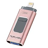 USB Flash Drive128GB Photo Stick Thumb Drive for iPhone NUIFLASH iPhone Jump Drive Memory Stick Compatible Android IOS Windows (128GB-Pink)