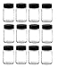 Nakpunar 12 pcs Glass Spice Jars with Shaker Sifter and Black Lids
