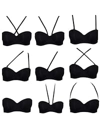 Sujetador convertible sin tirantes muy acolchado, con elevación y soporte para añadir dos copas, sujetador de camiseta multidirección.