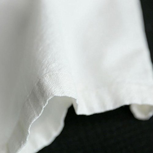 Pervobs Women Pants, Clearance! Women Loose Palazzo Cotton Linen High Waist Elastic Waist Wide Leg Pants Trousers (XL, White)
