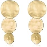 Matte Gold Silver Geometry Clip On Earrings for Women Retro Drop Clip Earrings for Women