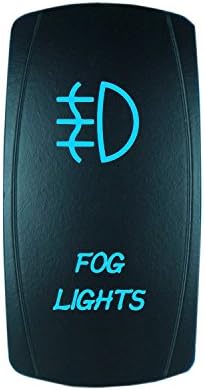 QUNQI STAR 5 pin Laser Backlit Rocker Switch FOG LIGHTS 20A 12V On/off LED Light Toggle Switch (Blue)
