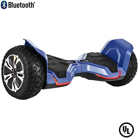 Levit8ion Xtreme G2 Hummer 8.5" Off Road UL 2272 Hoverboard 700w Dual Motor All Terrain Tires, Metal Fenders, LED Lights, Bluetooth, Li-Ion Battery (Blue)