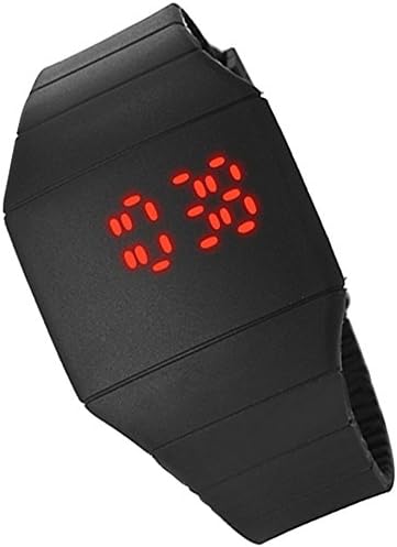 Vellhater Fashion Unisex Touch Digital LED Watch Silicone Sports Wrist Watch (Black)